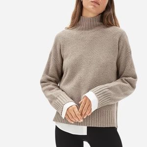 Everlane Recycled Cashmere Stroopwafel Turtleneck - Heathered cashmere